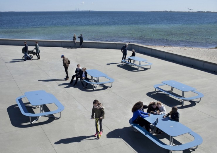 Plateau-O picknicktafels rond - op de boulevard