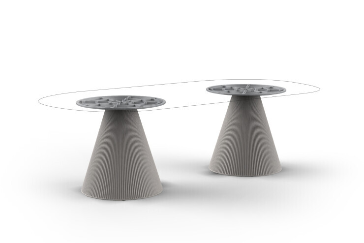 Gatsby tafel - Hoog/ronde voet/dubbele voet: 260x129x73 cm (1 formaat tafelblad) Gatsby tafel - Hoog/ronde voet/dubbele voet: 260x129x73 cm (1 formaat tafelblad)