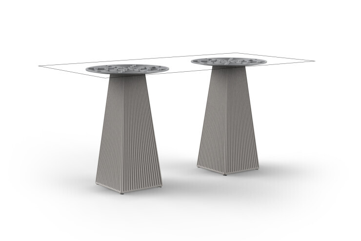 Gatsby tafel - Hoog/vierkante voet/dubbele voet: 158x79x73 cm (1 formaat tafelblad) Gatsby tafel - Hoog/vierkante voet/dubbele voet: 158x79x73 cm (1 formaat tafelblad)