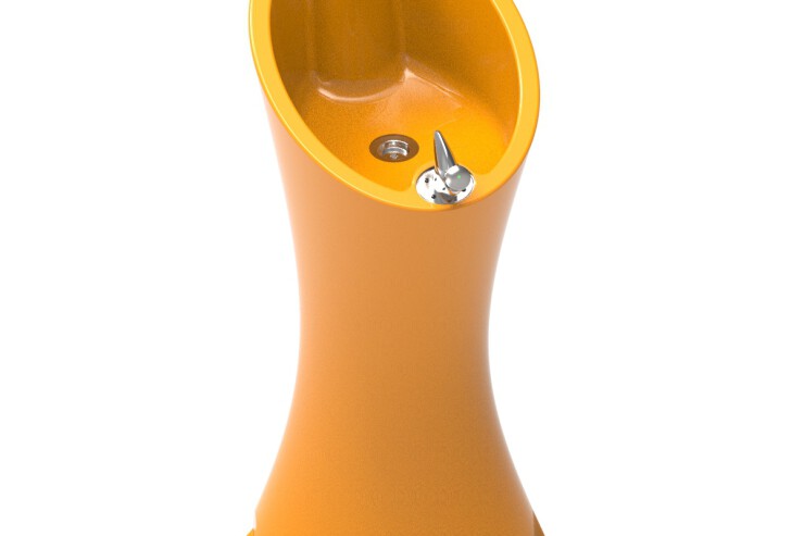 Alvium drinkfontein met 2 RVS kraantjes - geel Alvium drinkfontein met 2 RVS kraantjes - geel