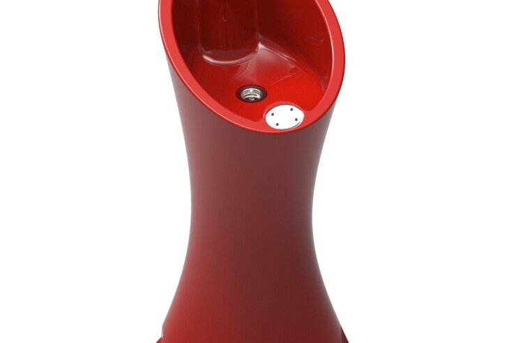 Alvium drinkfontein in rood - met 1 RVS kraantje Alvium drinkfontein in rood - met 1 RVS kraantje