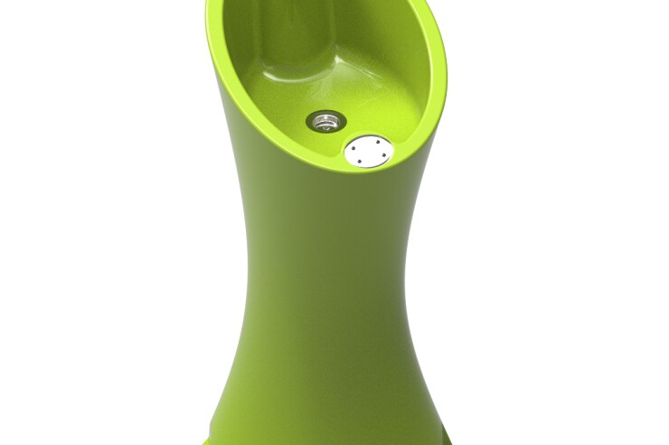 Waterfontein in lime groen - makkelijk te monteren op de grond Waterfontein in lime groen - makkelijk te monteren op de grond