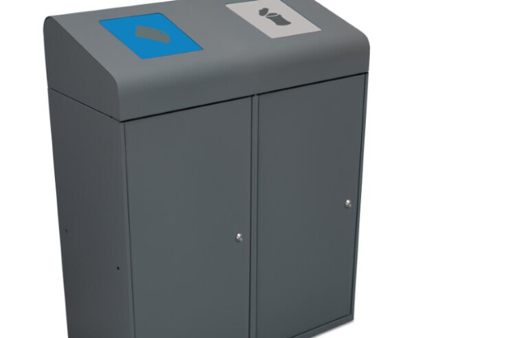 Recycle afvalbak Berlin - robuuste duo-afvalbak Recycle afvalbak Berlin - robuuste duo-afvalbak