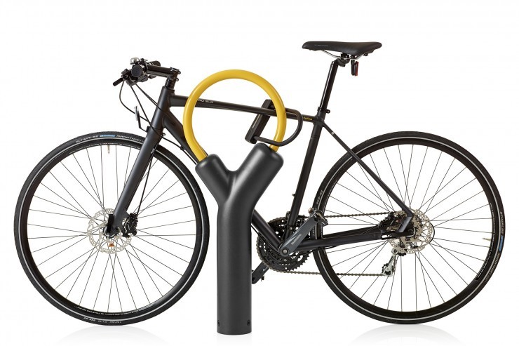 Fogdarp fietsbeugel geel met zwart