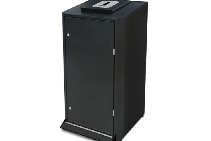 Geneva afvalbak van gegalvaniseerd staal in de kleur zwart Geneva afvalbak van gegalvaniseerd staal in de kleur zwart