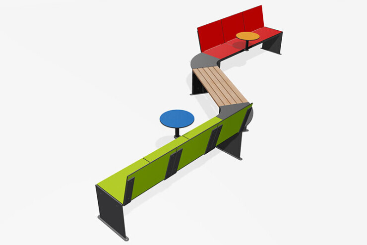 Go modulaire zitelementen - 19 kleuren hoge druklaminaat Go modulaire zitelementen - 19 kleuren hoge druklaminaat