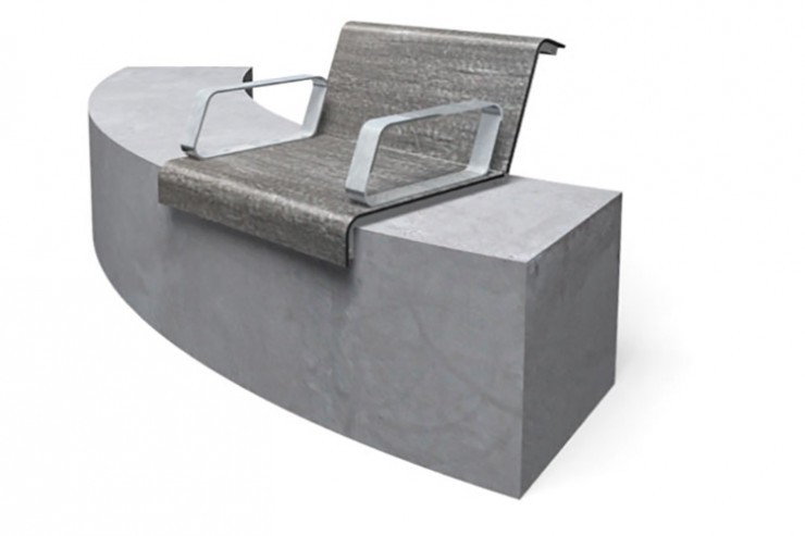 Il Posto stoel gemonteerd met rugleuning en armleuning - grijs Il Posto stoel gemonteerd met rugleuning en armleuning - grijs