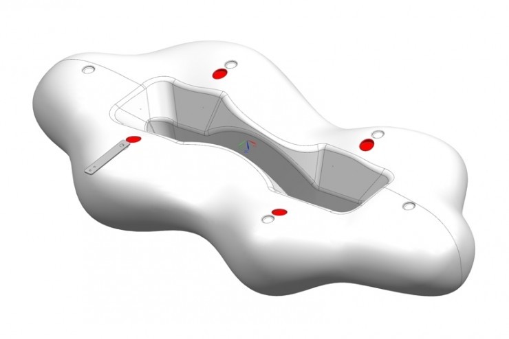Lava bank in de vorm van een wolk - onderkant Lava bank in de vorm van een wolk - onderkant
