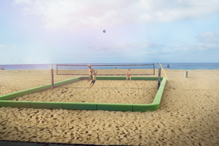 Loop Playfield Rand Sportveld voor op het strand Loop Playfield Rand Sportveld voor op het strand