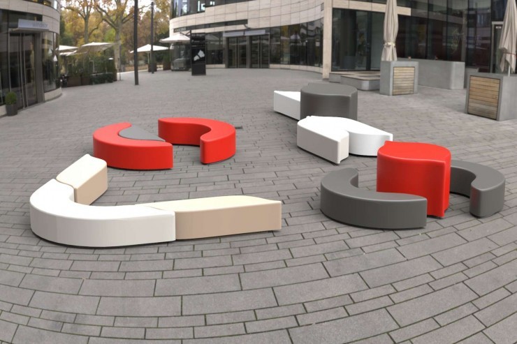 Lungo bank voor een speelse binnen- en buitenruimte Lungo bank voor een speelse binnen- en buitenruimte