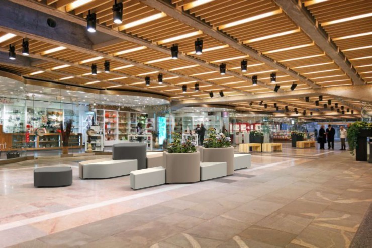 Lungo bank voor binnen in winkelcentra en winkels Lungo bank voor binnen in winkelcentra en winkels