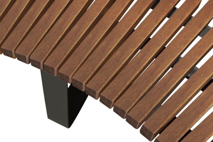 Malaga bank met moderne houten zitting Malaga bank met moderne houten zitting