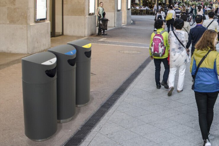 Oslo recycle afvalbak voor afvalscheiding in de openbare ruimte
