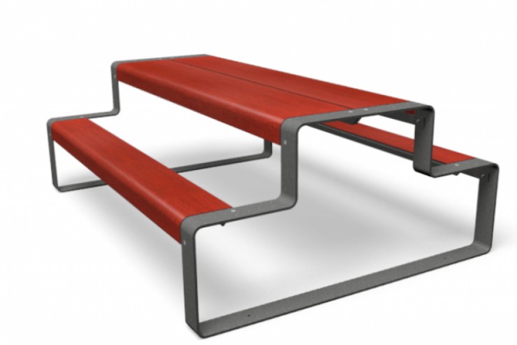 Outline picknicktafel rood Outline picknicktafel rood