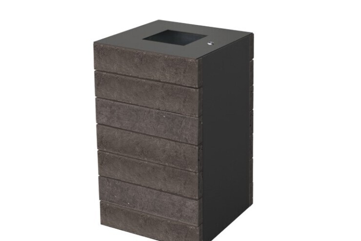 Valencia afvalbak - gecombineerde uitvoering van metaal en gerecycled kunststof Valencia afvalbak - gecombineerde uitvoering van metaal en gerecycled kunststof