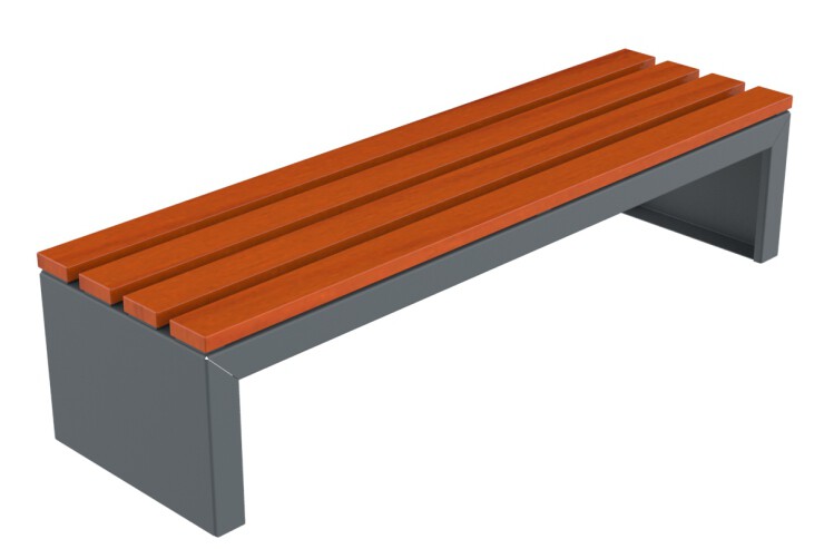 Zeus Plus Bank zonder rugleuning - van staal met hout Zeus Plus Bank zonder rugleuning - van staal met hout