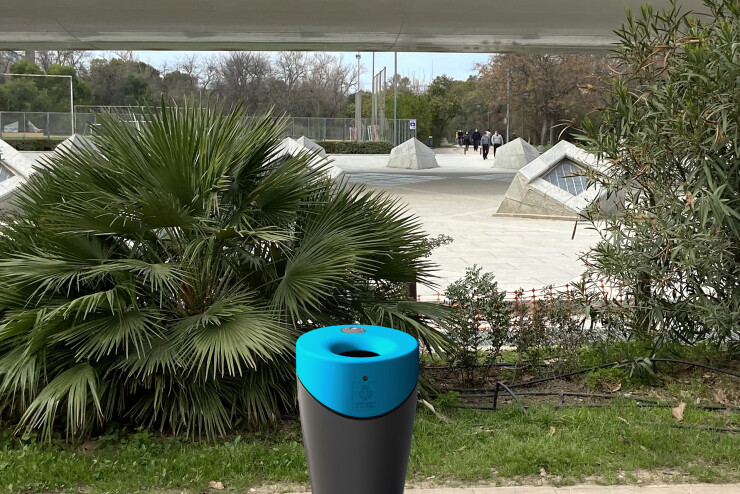 Afvalbak Alvium Urban in azuur blauw Afvalbak Alvium Urban in azuur blauw