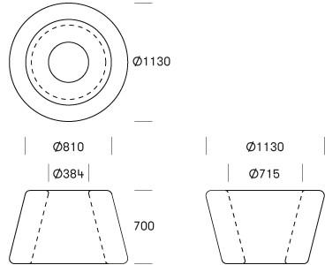 Loop Cone tafel omschrijving - tekening Loop Cone tafel omschrijving - tekening