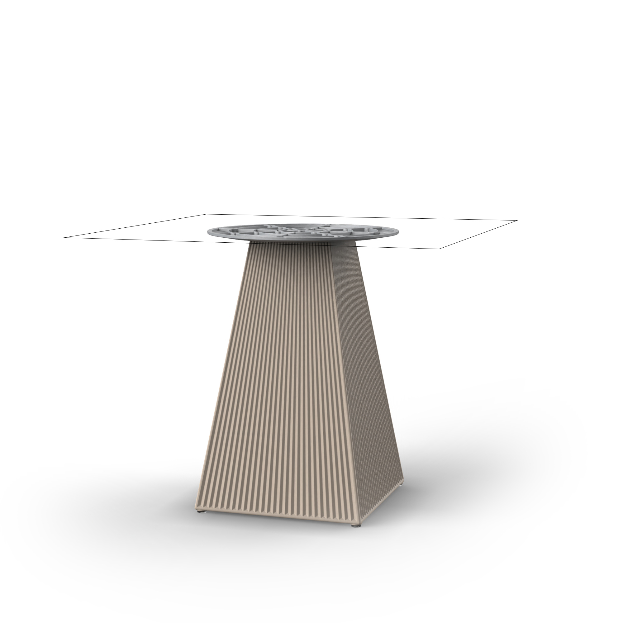 Gatsby tafel - Hoog/vierkante voet: 45x45x73 cm (+3 formaten tafelbladen)