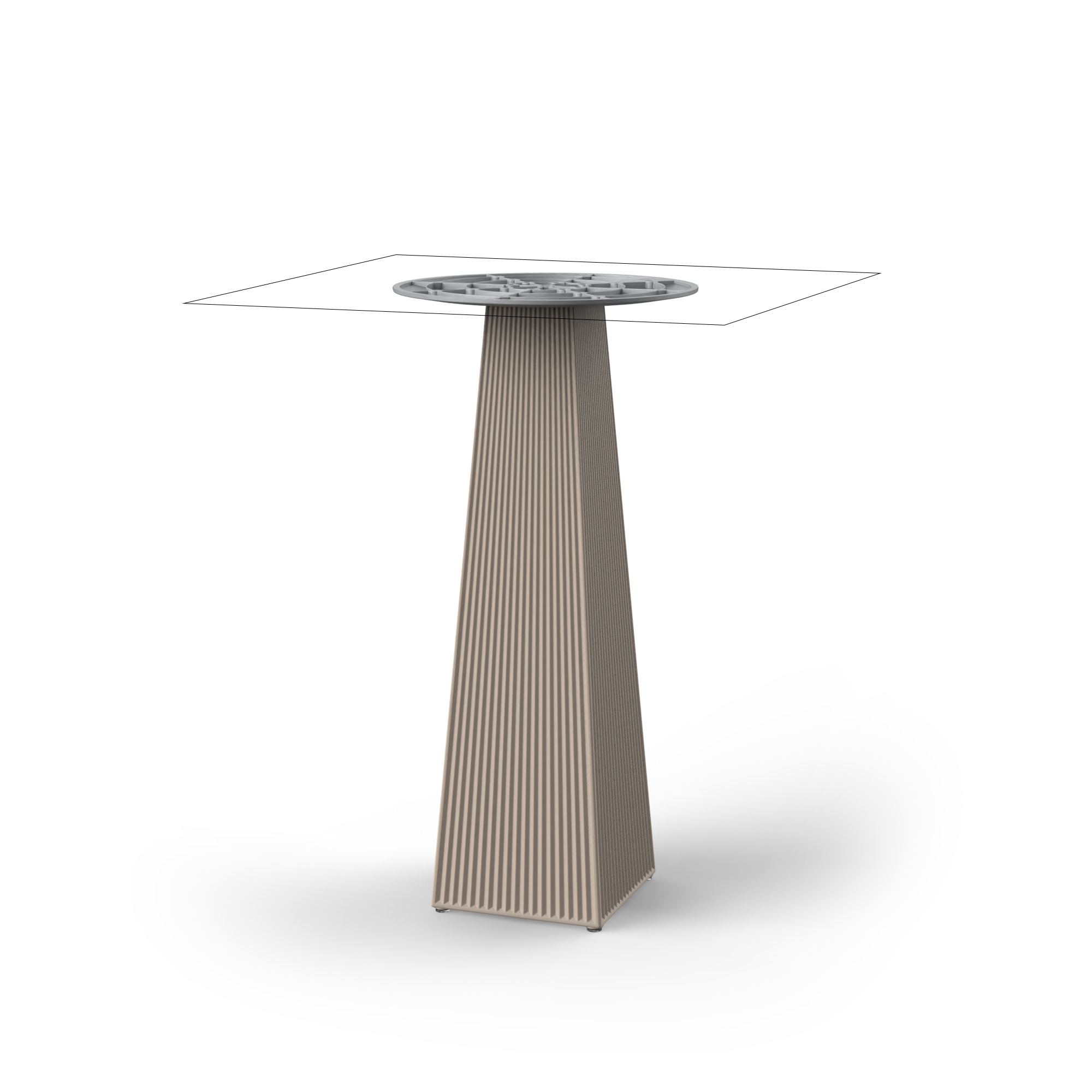 Gatsby tafel - Statafel vierkante voet: 30x30x105 cm (1 formaat tafelblad)