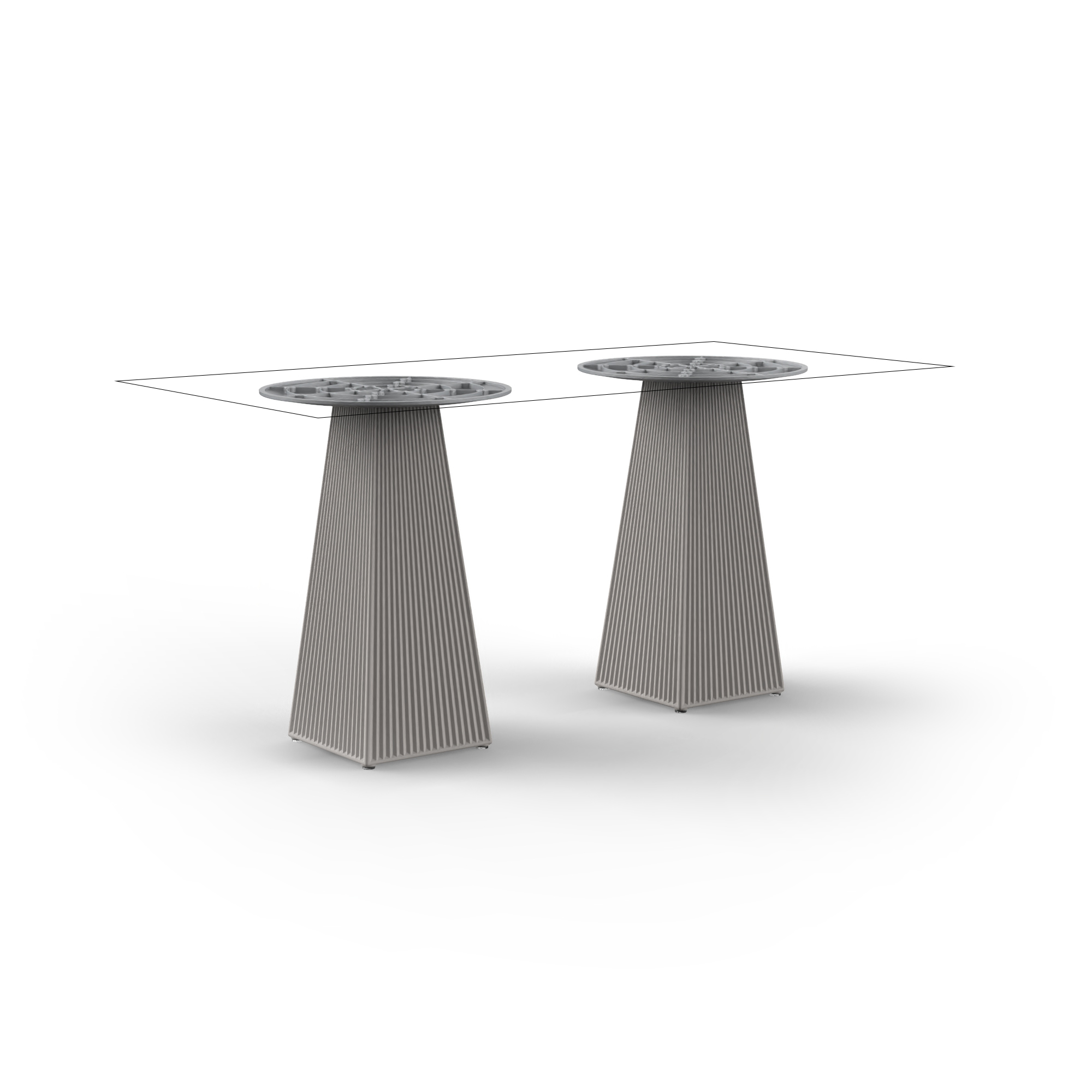 Gatsby tafel - Hoog/vierkante voet/dubbele voet: 158x79x73 cm (1 formaat tafelblad)