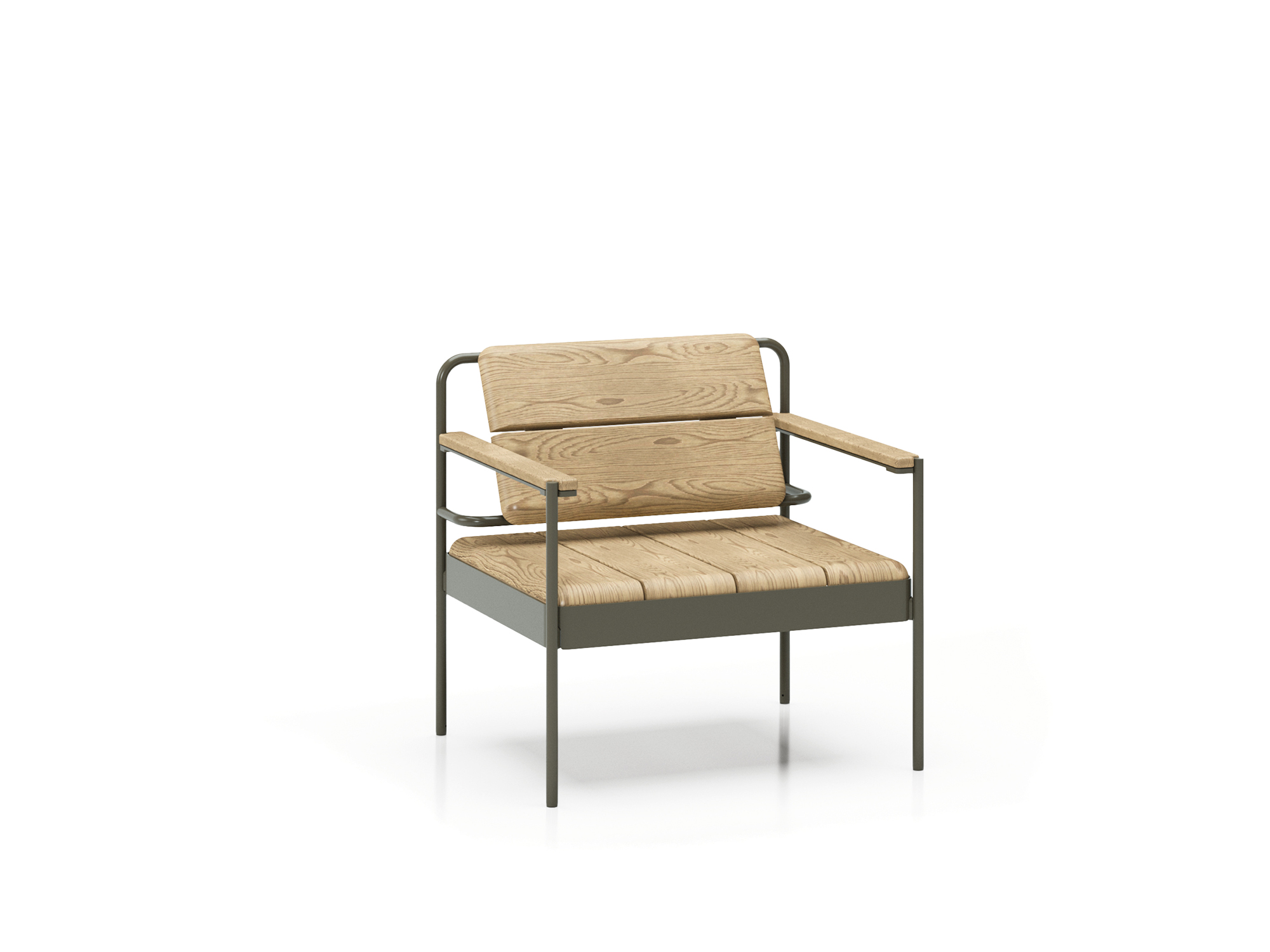 Alta stoel - combinatie van geolied eikenhout en elektrolytisch verzinkt en gepoedercoat staal 