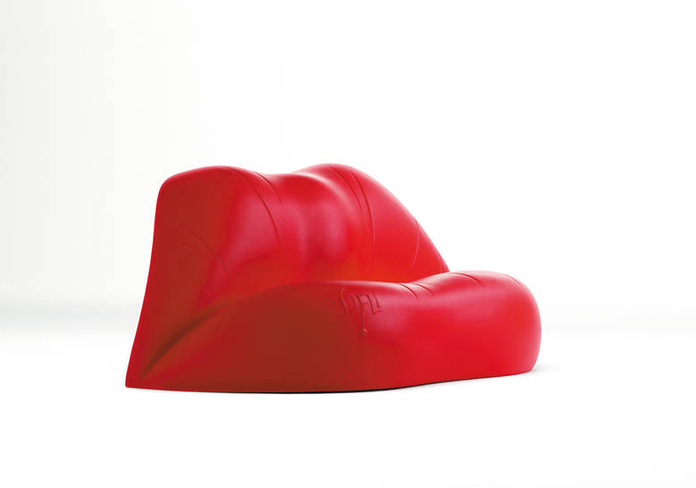 Dali lips bank in de vorm van rode lippen - rood