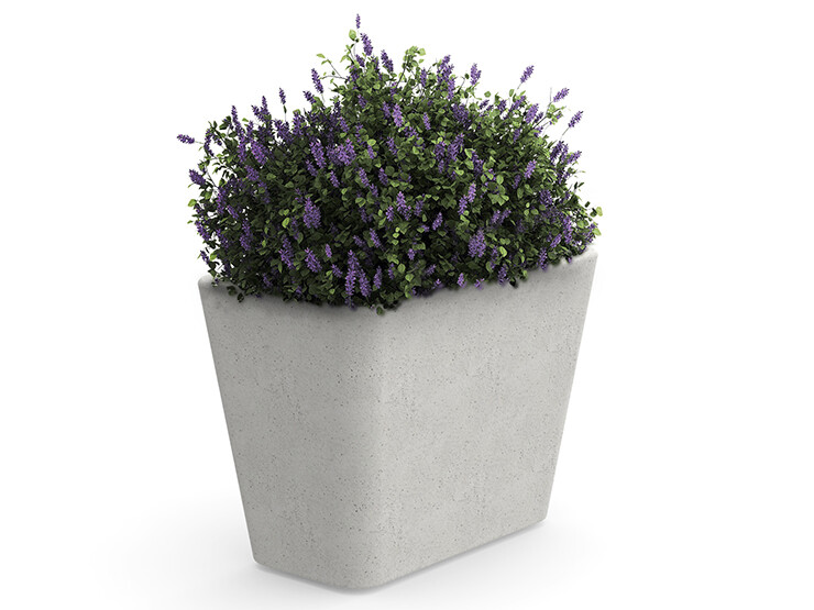 L planter plantenbak van beton hoge rechthoekig plantenbak voor buiten op straat voor bomen bloemen struiken parken pleinen straatmeubilair sterk stoer hufterproof ook als afzetting winkelgebied inrichting openbare ruimte entree kantoor 