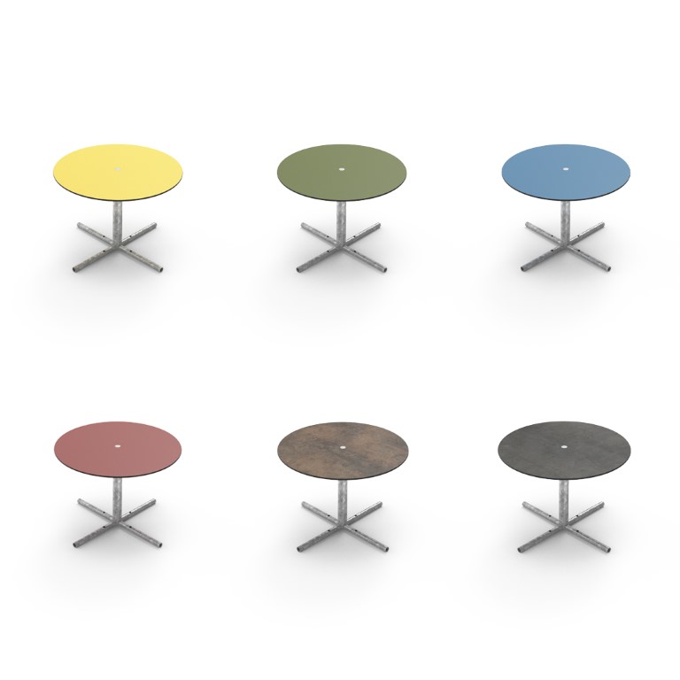 Plateau tafel rond in 6 kleuren verkrijgbaar