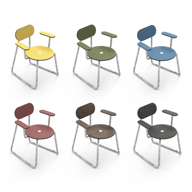 Plateau City Chair met armleuning - 6 kleuren