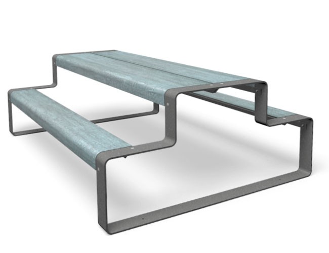 Outline picknicktafel blauw Outline picknicktafel blauw