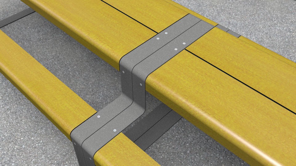 Outline picknicktafel is robuust, hufterproof en vandalismebestendig Outline picknicktafel is robuust, hufterproof en vandalismebestendig