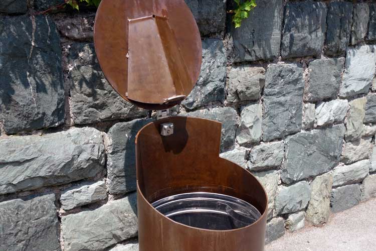 Tjinco afvalbak - cortenstaal Tjinco afvalbak - cortenstaal